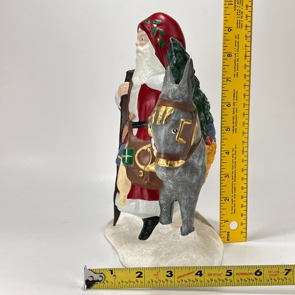 Vtg Old World Santa Claus Donkey Provincial Mold Hand Painted Ceramic 90s - Picture 14 of 15